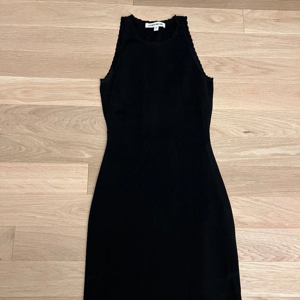 Black XS Scallop Trimmed Sleeveless Elizabeth and James Dress